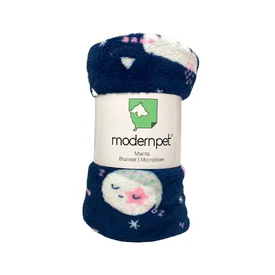 Manta Modernpet Microfibra Soneca Azul para Cães
