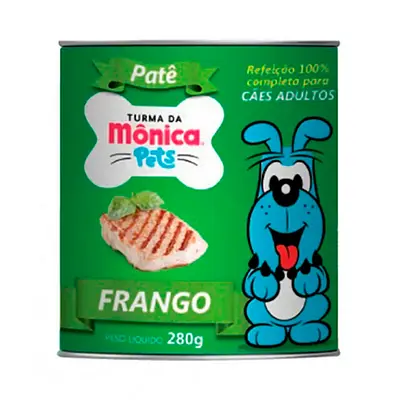 Ração Úmida Turma da Mônica Pets Patê para Cães Adultos Sabor Frango 280g