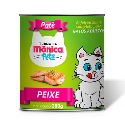 Ração Úmida Turma da Mônica Pets Patê para Gatos Adultos Sabor Peixe 280 g