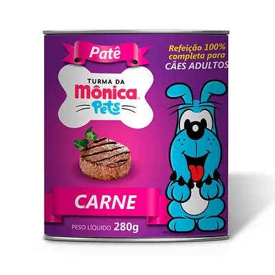 Ração Úmida Turma da Mônica Pets Patê para Cães Adultos Sabor Carne 280 g