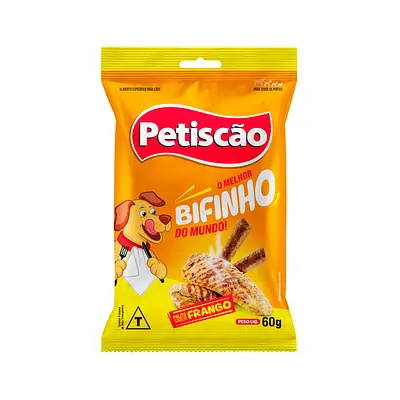 Snack Petiscão Bifinho Palito Frango para Cães 60g