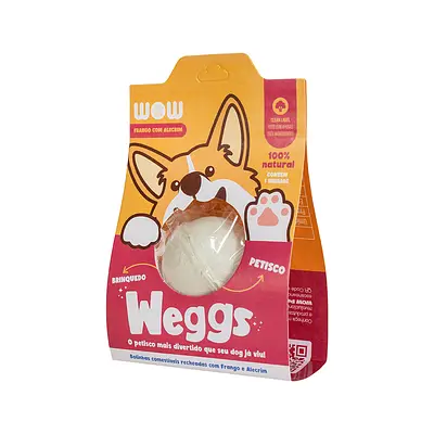 Petisco Natural Wow Pet Food Weggs para Cães Sabor Frango com Alecrim