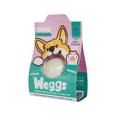 Petisco Natural Wow Pet Food Weggs para Cães Sabor Lombinho com Cúrcuma