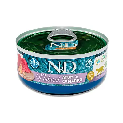 Ração Úmida N&D Natural para Gatos Sabor Atum e Camarão 70 g