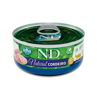 Ração Úmida N&D Natural para Gatos Sabor Cordeiro 70g