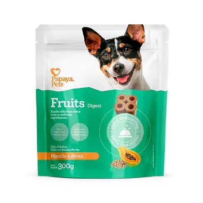 Snack Papaya Pets Fruits Digest para Cães Adultos Sabor Mamão e Aveia