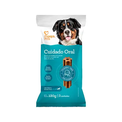 Snack Papaya Pets Cuidado Oral para Cães Adultos de Porte Grande