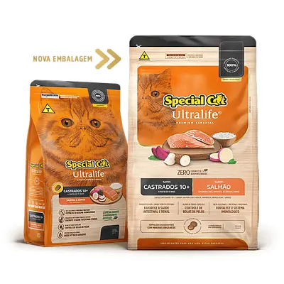 Ração Special Cat Ultralife Castrados 10+Salmão 1kg