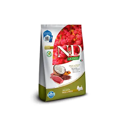 Ração N&D Quinoa Pele e Pelo para Cães Adultos de Porte Mini e Pequeno Sabor Pato, Quinoa, Coco e Cúrcuma