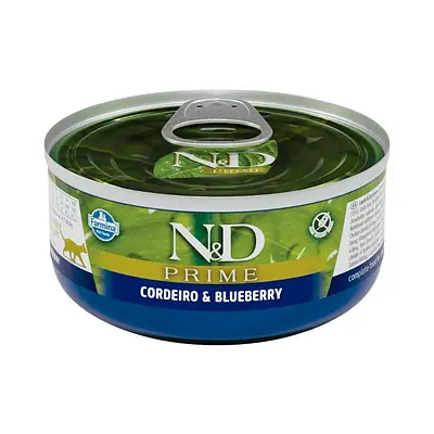 Ração Úmida N&D Prime para Gatos Adultos Sabor Cordeiro e Blueberry 70 g