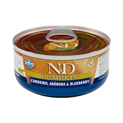Ração Úmida N&D Pumpkin para Gatos Adultos Sabor Cordeiro, Abóbora e Blueberry 70 g
