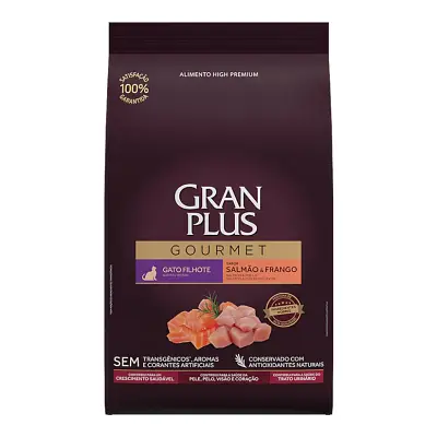 Ração Gran Plus Gourmet Gatos Filhotes Salmão e Frango 3kg