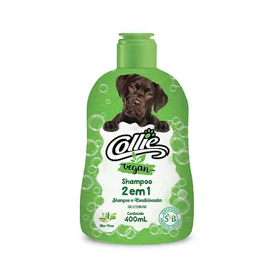 Shampoo Collie Vegan 2 em 1 para Cães 400 ml