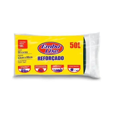 Saco de Lixo Embalixo Reforçado Preto 110 L