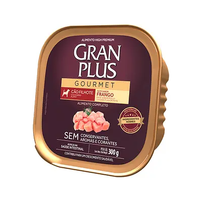 Ração Úmida GranPlus Gourmet Patê Sabor Frango para Cães Filhotes 300 g