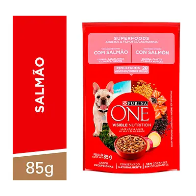Ração Úmida Purina One para Cães Adultos e Filhotes Sabor Salmão 85 g
