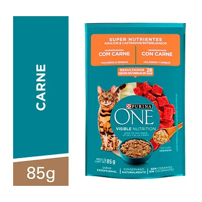 Ração Úmida Purina One para Gatos Adultos e Filhotes Sabor Carne 85 g