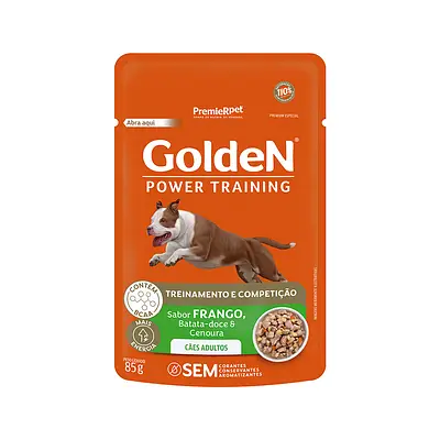Ração Úmida Golden Power Training para Cães Adultos Sabor Frango, Batata Doce e Cenoura 85 g