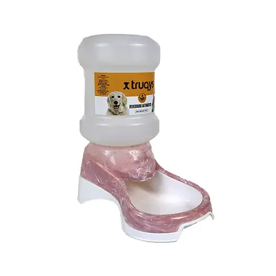Bebedouro Automático Truqys Pet Plástico Mármore Carrara Rosé para Cães e Gatos 2 L
