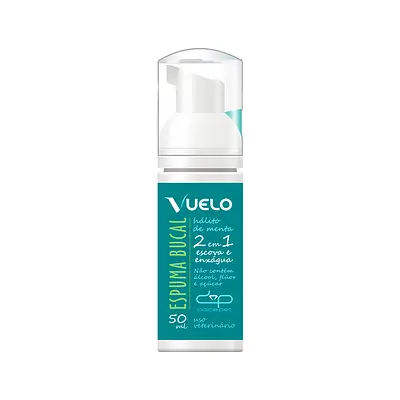 Espuma Bucal Vuelo 2 em 1 Escova e Enxágua para Cães e Gatos 50ml