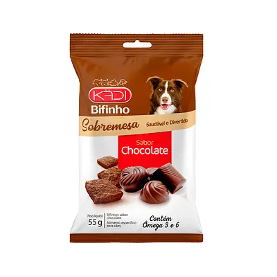 Snack Kadi Sobremesa Bifinho Sabor Chocolate para Cães 55 g
