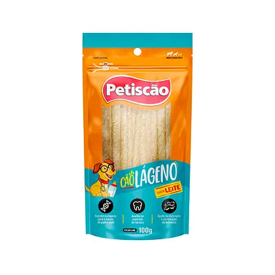 Osso Petiscão Cãolageno Sabor Leite para Cães 100 g