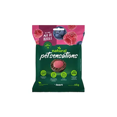 Snack Petitos Pet Sensations para Cães Sabor Mix Berrie 65 g