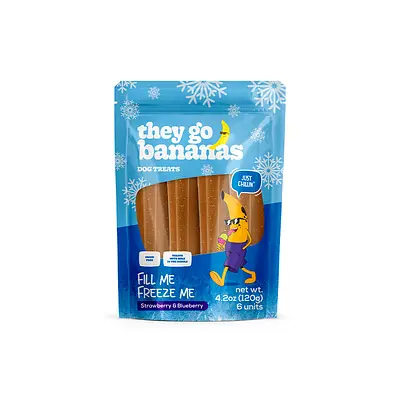 Snack They Go Bananas Fill Me Freeze Me Morango e Blueberry para Cães 120 g