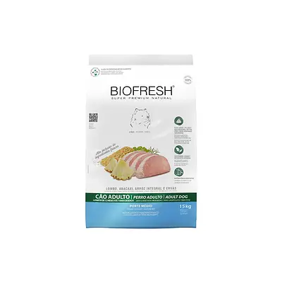 Ração Biofresh para Cães Adultos Porte Médio Sabor Lombo, Abacaxi, Arroz Integral e Ervas