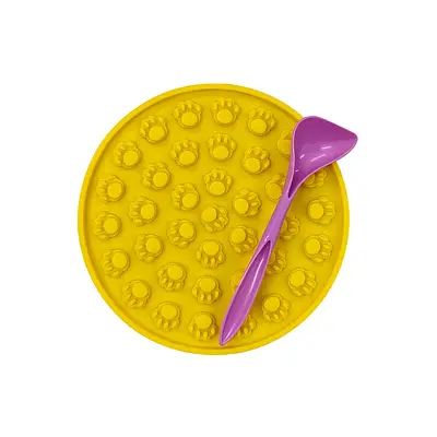Brinquedo e Comedouro Amicus Lamb Lamb Circulo Amarelo para Cães e Gatos