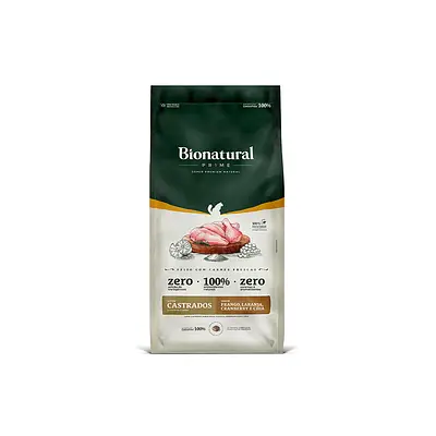 Ração Bionatural Prime para Gatos Castrados Sabor Frango, Laranja, Cranberry e Chia
