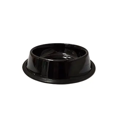 Comedouro The Pets Metálico Inox Preto para Cães e Gatos