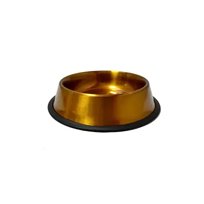 Comedouro The Pets Metálico Inox Bronze para Cães e Gatos