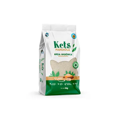 Areia de Mandioca Kets para Gatos 4kg