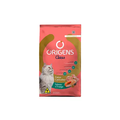 Ração Origens Class para Gatos Castrados Sabor Salmão e Frango