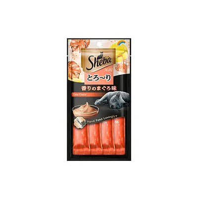 Petisco Sheba Cremoso Sabor Atum Gatos Adultos 4 Unidades
