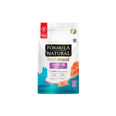 Ração Fórmula Natural Fresh Meat Hairball para Gatos Adultos Sabor Salmão