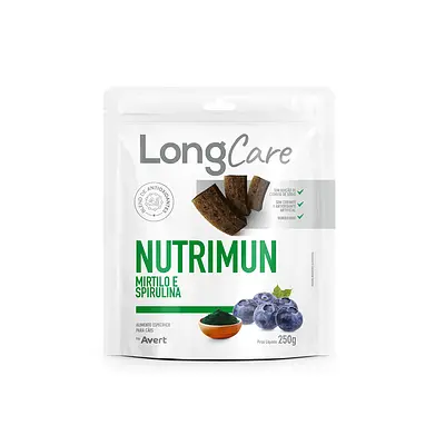 Snack LongCare Funcional Nutrimun para Cães Adultos Sabor Mirtilo e Spirulina