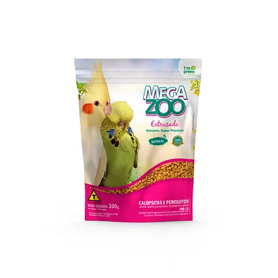 Alimento Natural Megazoo Extrusada para Calopsita e Periquitos 300 g