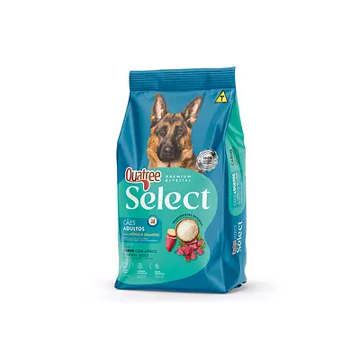 Ração Quatree Select para Cães Adultos de Porte Médio e Grande Sabor Carne com Arroz e Batata Doce