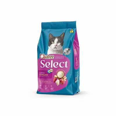 Ração Qutree Select para Gatos Castrados Sabor Mix de Carnes com Arroz e Batata Doce