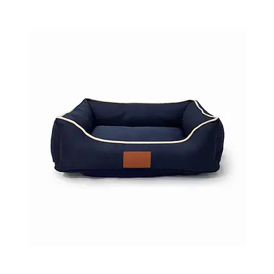 Cama Fábrica Pet Linho Azul Marinho para Cães e Gatos
