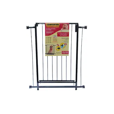Portão Pet Qually Metal 70cm Preto para Cães