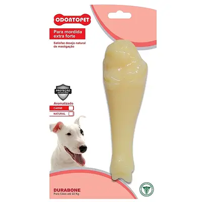 Brinquedo Mordedor Durabone Coxa Cães Até 22kg Odontopet Bege