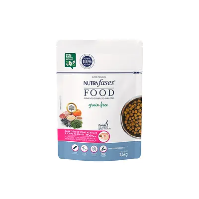 Ração Nutrafases Food Sabor Cordeiro, Abóbora e Quinoa para Cães