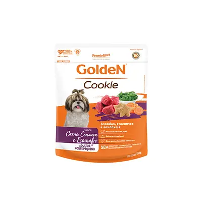 Biscoito Golden Cookie para Cães Adultos de Porte Pequeno Sabor Carne e Vegetais 350 g