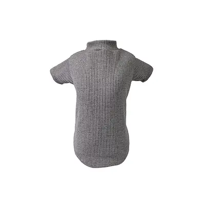 Blusa com Manga Fábrica Pet Tricô Suécia Cinza para Cães e Gatos