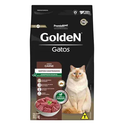 Ração Golden Formula Gatos Adultos Castrados Carne 10,1kg