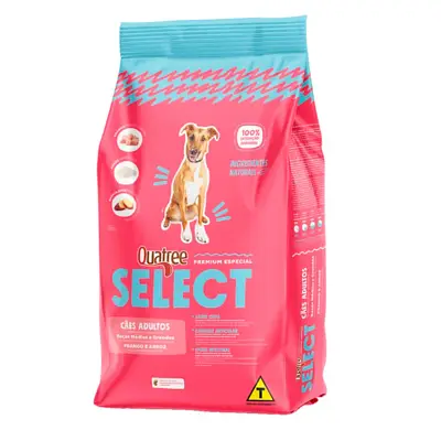 Ração Quatree Select Cães Adultos Raças Médias e Grandes Frango e Arroz - 15kg