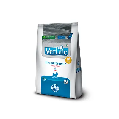 Ração Vet Life Hypoallergenic Pork & Potato para Cães Adultos de Mini e Pequeno Porte 2 kg